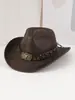Chapéus Europeus e Americanos de Estilo Xizang Transfronteiriços, Novos Chapéus de Cowboy de Estilo Xizang para Outono e Inverno, Chapéus com Acessórios de Cabeça de Touro para Uso Externo Masculino e Feminino