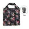 Estilo K de Bolso Plegable Creativo Ecológico T190 Poliéster Tela Floral Bolso para Teléfono Móvil Portátil Bolsa de Compras para Supermercado Bolsa para Compras de Comestibles
