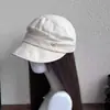 Sombrero de pescador a rayas estilo coreano para mujer, primavera y verano, sombrero para el sol para exteriores, versátil, hace que la cara se vea más pequeña, sombrero de protección solar
