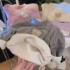 Outono e Inverno Desenho Animado Colorido Coala Veludo Base Espessa Camiseta Top Lã Seda Quente para Meninos e Meninas