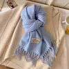Bufanda Nueva de Color Puro Imitación Cachemir para Mujer en Invierno, Monocromática, Versátil, de Alta Gama, Protector de Cuello Cálido, Bufanda para Cuello para Parejas