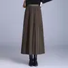 2026 Otoño/Invierno Nueva Falda Plisada Elegante Elástica de Cintura Alta con Caída Adelgazante Estilo Coreano Temperamento Falda Reductora de Edad Tendencia