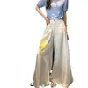 Pantalones vaqueros negros anchos vintage de principios de otoño para mujer, de tiro alto, corte holgado, adelgazantes, plisados, acampanados hasta el suelo