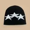 Gorro de Punto Jacquard Estilo Americano Simple de Cinco Puntas para Otoño e Invierno para Hombres y Mujeres Cálido Sombrero de Calle para el Frío Gorro de Punto al por Mayor