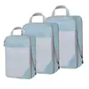 Set de bolsas de almacenamiento de compresión para viaje, exclusivo para ventas transfronterizas, presenta un diseño de malla blanca para visibilidad y se puede combinar y personalizar libremente