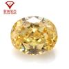 Anillo de circonita de color amarillo pálido en forma de huevo de ganso, corte de hielo triturado 3EX, imitación de taladro ovalado, piedra desnuda 5A, venta al por mayor