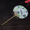 Estilo Japonés Fina Caña de Bambú Mango Tela Abanico Palacio Abanico Redondo Artesanía Tela Abanico Abanico Redondo Bambú Artesanías Abanico Hecho a Mano Folclórico