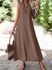 Amazon 2026 Verano Estilo Europeo y Americano Vestido Ropa para Mujer Transfronteriza Sin Mangas Cuello en V Cremallera Trasera Elegante Mono Largo