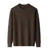 Suéter de Punto Minimalista Italiano Laishibo para Hombre Cuello Redondo Texturizado Otoño Invierno Top para Viajes de Negocios