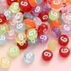 Cuentas Sueltas Acrílicas Transparentes de Colores 4*7mm con Letras Inglesas, Materiales Hechos a Mano para DIY, Cuentas Planas para Enhebrar de Educación Temprana para Niños