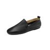 Mocassins simples de couro bovino macio texturizado estilo frio tamanho tamanho reembolsável outono 2022 sapatos baixos totalmente em couro para mulheres