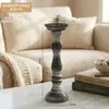 País Americano Simples Retrô Coluna Romana Castiçal de Madeira Decoração Ornamento Banquete Mesa de Jantar Ornamento Adereço de Foto