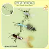 Gato Divertido Insecto Palo Gato Auto-Felicidad y Alivio del Aburrimiento Alambre de Acero Cabeza de Repuesto Juguete para Aliviar el Aburrimiento Mariposa Libélula Ventas Directas de Fábrica
