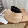 Diadema de Paja Sombrero de Copa Vacío Vacaciones en la Playa Sombrero de Paja Lafite Nuevo Verano 2025 Sombrero de Sol para Playa para Mujer