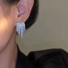 Pendientes de circonita con forma de amor, ligeros, lujosos, con borlas de diamantes, 2023, diseño de nicho femenino de celebridades de Internet, sentido de moda.