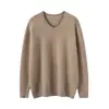 Suéter de Cachemir 100% Puro para Hombre, Engrosado, Cuello en V, Informal, de Punto, Manga Larga, Prenda Base, Nuevo Estilo Otoño e Invierno 2025