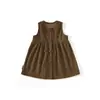 Fábrica de ropa infantil nuevo producto de otoño: vestido de niña, camisa base, vestido chaleco de pana MDD2026, tesoro estilo bosque