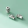 Plata Pura 999 Tubo Espaciador Dorado Cicada Dorada 3D Plata Dura Cuentas Tubo de Bambú Vintage Accesorios Semi-Terminados para Joyería Hecha a Mano DIY T0080