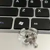 Anillo minimalista de flor y gota de agua en plata, moderno, exquisito, simple, creativo, diseño de nicho, versátil para el uso diario