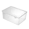 Caja de Almacenamiento Rectangular de Doble Botón, Papelería Transparente, Ferretería, Caja de Almacenamiento para Equipo de Pesca, Caja de Exhibición de Joyería de Plástico con Tapa