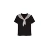 Camiseta de Manga Curta com Estampa de Renda Tridimensional para Mulheres, Novo Estilo de Verão, Seca e Respirável, Versátil, Emagrecedora, Top Rejuvenescedor para Pessoas Baixas