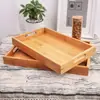 Bandeja Retangular de Bambu Mais Vendida no Exterior, Bandeja de Chá de Bambu para Uso em Hotéis, Bandeja de Madeira Criativa de Bambu para Frutas e Pães
