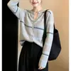 Cárdigan de punto abierto a rayas, cuello redondo, manga larga para mujer, nueva colección temprana de otoño 2026, juvenil, elegante, adelgazante y versátil