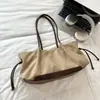 Bolsa tote simples de cor sólida estilo coreano alta moda modelo novo 2026 bolsa de ombro/axila para trabalho de grande capacidade moderna
