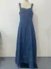 Vestido largo informal fino con tirantes finos y color blanco para verano, nuevo diseño, transfronterizo entre Europa y Estados Unidos, 2024