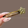 Pinza para el Cabello de Lana con Estampado de Leopardo para Otoño e Invierno para Mujer, Elegante Pinza para Flequillo Lateral, Pinza BB de Gama Alta para Pelos Sueltos, Pasador de Moda Estilo Retro