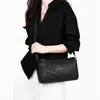 Bolso tipo almohada vintage de cuero suave más vendido transfronterizo, nuevo y moderno bolso de hombro y cruzado de doble capa de gran capacidad para mujeres de mediana edad