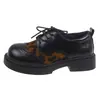 Mocasines de suela gruesa estilo británico para mujer, nuevo modelo otoño 2026, estampado de leopardo negro, versátiles zapatos pequeños de cuero estilo universitario, JK