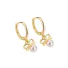 Pendientes Nuevos con Lazo y Perlas, Elegantes y Lujosos, Pendientes de Nicho para Primavera y Verano, Simples y Versátiles, Pendientes de Alta Gama para Mujer