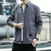 Camisa de trabajo de algodón de manga larga para hombre, camisa de estilo japonés, informal, holgada, para primavera y otoño, nueva