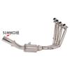 Adecuado para modificación del tubo de escape de motocicleta Qianjiang race 800 race 800 a contrapresión a tres yuanes sección delantera calibre original