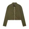 2026 Verano Nueva Moda Femenina Europea y Americana Transfronteriza Chaqueta Vaquera Corta Recta con Cuello Alto z55 90598