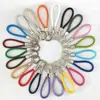 Chaveiro de corda trançada com anel duplo chaveiro de couro PU colorido novo pingente para bolsa feminina chaveiro para pendurar na cintura