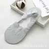 Meias Cano Baixo Femininas Novas para Primavera e Verão, Versáteis, Invisíveis, com Grip de Silicone Antiderrapante, Solado de Algodão, Absorventes de Suor, Respiráveis, Meias Cano Baixo de Renda