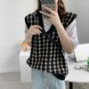 Estilo preppy, gola V, peça externa solta, outono e inverno, novo suéter de base, colete, colete feminino