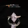 Versa Caperucita Roja Gao Ding Anillo de Boda de Princesa Regalo Anillo de Diamante Real Simple con Microincrustaciones Chapado en Oro Cobre Blanco para Mujer Cepillo