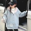 Chaqueta para Niñas 2026 Nuevo Estilo Primavera y Otoño, Sudadera con Capucha de Bloques de Color de Moda para Niñas Mayores, Elegante Chaqueta Sudadera Estilo Urbano para Otoño