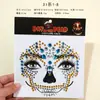 Novedad Caliente del Fabricante Halloween Pascua Pegatinas Faciales de Diamante Oscuro Pegatinas de Tatuaje Pegatinas de Diamante