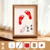 Huellas de Manos y Pies de Bebé Recién Nacido DIY Paz y Alegría Ritual Conmemorativo de los 100 Días Marco de Fotos de Madera Luna Llena de un Año
