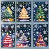 Juego de 6 piezas de decoraciones navideñas transfronterizas: reno, copos de nieve, muñeco de nieve, pegatinas electrostáticas, trineo, pegatinas de vidrio de Santa Claus