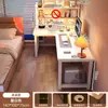 Escritorio de Esquina con Estantería Integrada en la Pared, Escritorio de Estudio para el Hogar, Escritorio de Computadora en Forma de L para la Esquina del Dormitorio, Escritorio de Trabajo