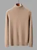 Novo Suéter de Cashmere Masculino 2026 Outono/Inverno, Gola Alta, 100% Cashmere Puro, Fashion e Simples