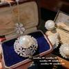 Aretes de Perlas Gema Colmena Cometa Mujer Rica Cuentas de Mar Profundo Collar y Anillo de Zirconia Copo de Nieve