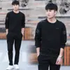 Conjunto deportivo de dos piezas sin cuello para hombre de talla grande para primavera y otoño 2021, bordado, de marca de moda, para estudiantes