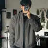 Jaqueta Coach Estilo Americano para Homens, Temporada de Primavera e Outono, Gola Alta Jaqueta Baseball Motociclista, Curta Três Provas Piloto Casaco Casual, Tendência