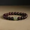 Pulseira de Sândalo Vermelho de Folha Pequena de Grau Submersível com Grão Combinando e Madeira Envelhecida, Sândalo Vermelho para Homens e Mulheres, Pulseira Natural de Jade Hetian para Casais